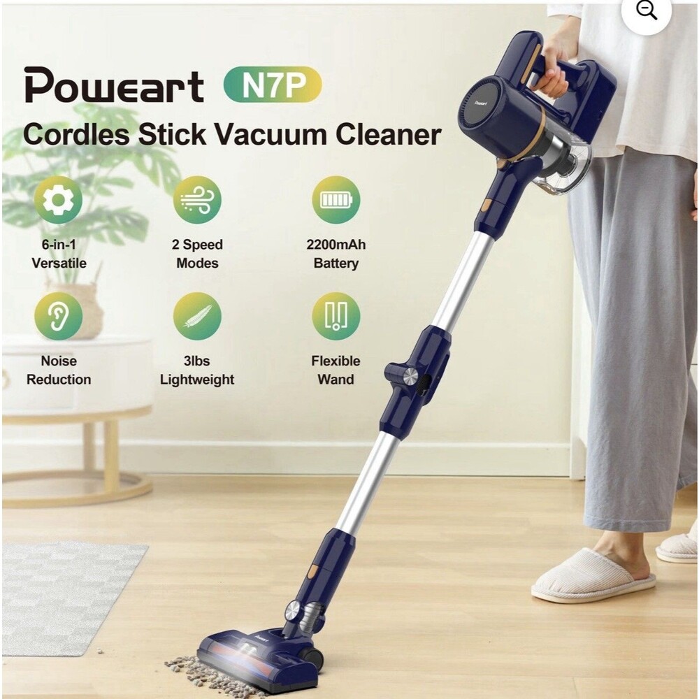 Poweart Cordless Vacuum Cleaner, 6-in-1 Multifunction, Blue